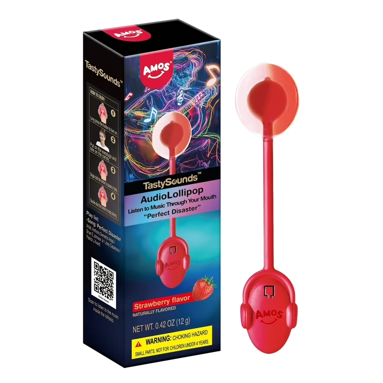 AMOS TastySounds Music Lollipop Strawberry